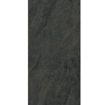 Gros plan d'une dalle d'ardoise foncée.