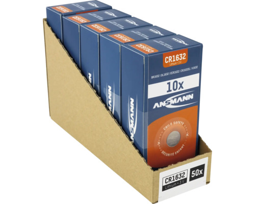 Ansmann CR1632 Lithium Batterie, 3 Volt, 50 Stück in Verkaufsverpackung
