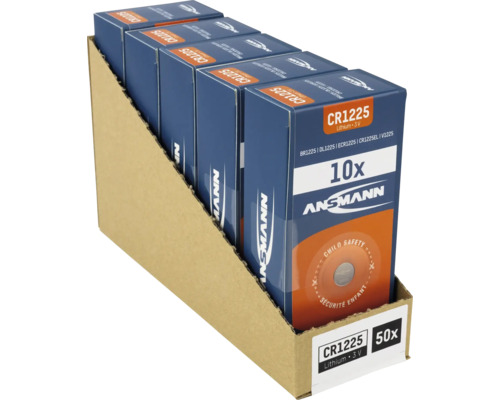 Ansmann CR1225 Lithium Batterien, 3 Volt, 10er Pack in Verkaufsverpackung