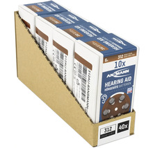 Ansmann Hörgerätebatterien Grösse 312, 40 Stück in einer Displaybox