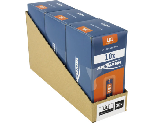 30er-Pack Ansmann LR1 Alkaline Batterien in Verkaufsverpackung