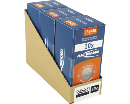 Ansmann CR2450 Lithium Knopfzellen, 30 Stück