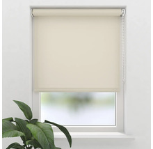 Beige Fensterrollo mit Kettenzug in einem Fenster