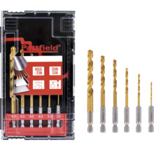Pattfield Jeu de forets à métaux HSS-TIN de différentes tailles dans une boîte de rangement