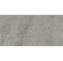 Carrelage de marche d'escalier en grès cérame avec rainures