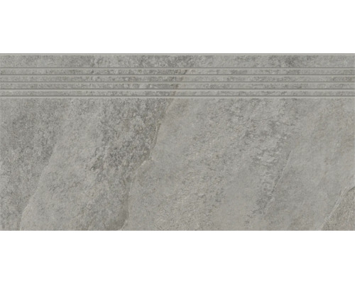 Carrelage de marche d'escalier en grès cérame avec rainures