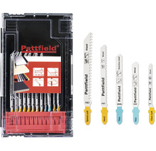 Pattfield Lames de scie sauteuse pour bois, acier inoxydable et métal dans une mallette de rangement