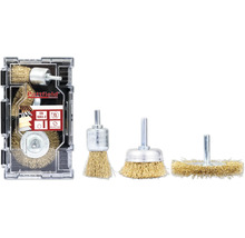 Pattfield Jeu de brosses métalliques pour perceuses, quatre brosses différentes