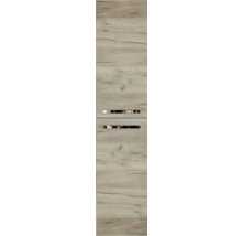 Façade de cuisine avec structure en bois et poignées