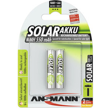 Ansmann Solar Akku, Nickel-Metallhydrid, AAA Micro HR03, 550 mAh, 2er-Pack