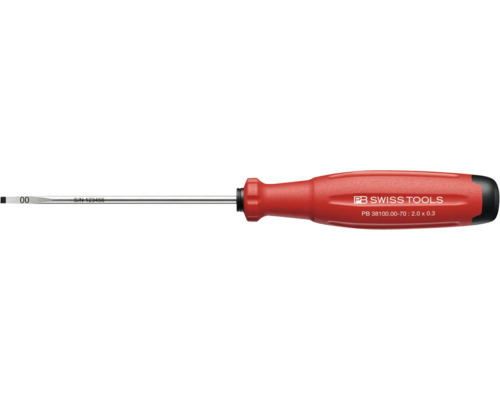 Schlitzschraubendreher mit rotem Griff der Marke PB Swiss Tools