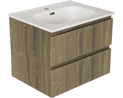 Meuble sous-lavabo avec deux tiroirs et lavabo