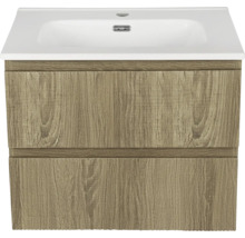 Meuble sous-vasque avec deux tiroirs et lavabo en céramique