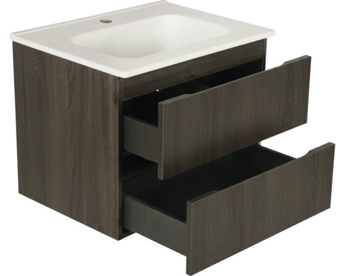 Meuble sous-lavabo avec deux tiroirs et lavabo