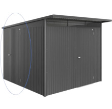 Abri de jardin métallique avec double porte et toit monopente