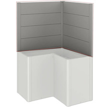 Baignoire d'angle avec revêtement mural pour salle de bains