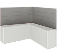 Baignoire d'angle avec habillage mural gris