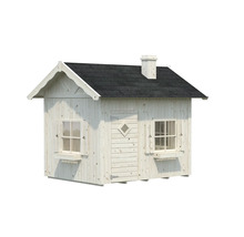 Cabane de jeu en bois avec toit et fenêtres