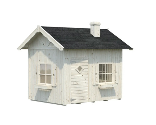 Cabane de jeu en bois avec toit et fenêtres