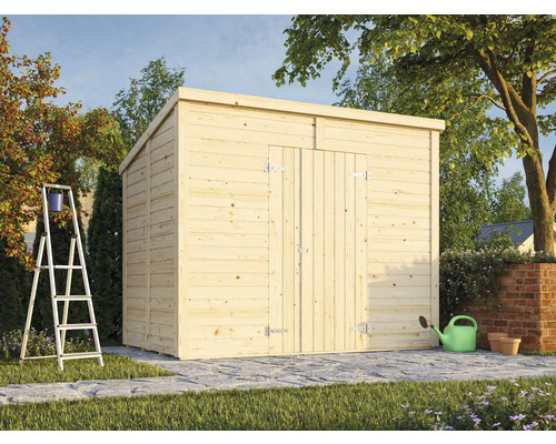 Gerätehaus Palmako Leif 3,0 m² inkl. Fussboden 189 x 186 cm natur Holzgartenhaus mit Tür und Satteldach im Garten