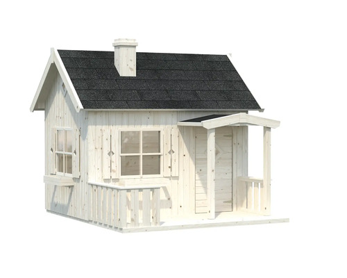 Spielhaus aus Holz mit Dach, Fenster und Tür