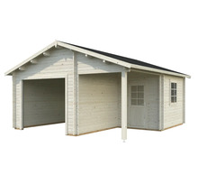 Garage en bois avec extension et porte