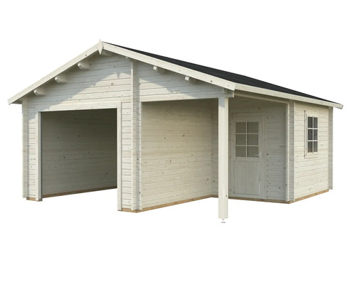 Garage en bois avec extension et porte