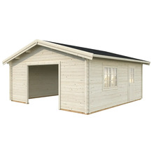 Garage en bois avec fenêtre et porte