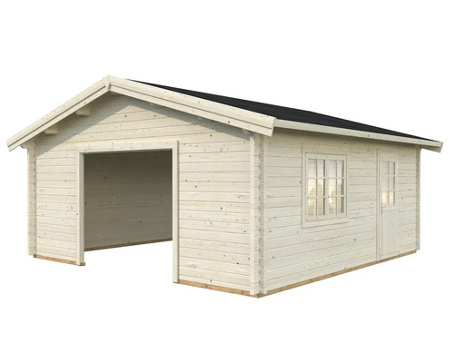 Garage en bois avec fenêtre et porte