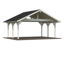 Holzpavillon mit Dach und Fundament