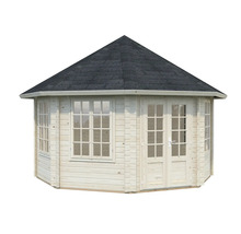 Abri de jardin en bois avec fenêtres et double porte