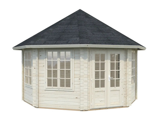 Abri de jardin en bois avec fenêtres et double porte