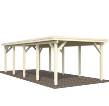 Carport en bois avec poteaux et toit