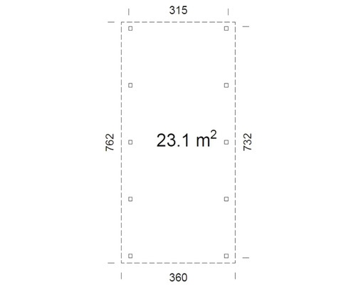 Plan avec dimensions et indication de surface