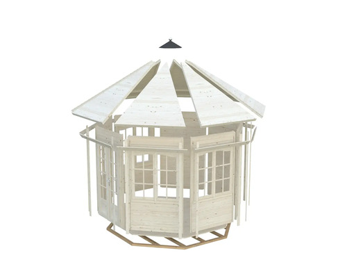 Bausatz für Holzpavillon mit Dach, Wänden und Fundament