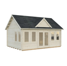 Abri de jardin en bois avec fenêtres et double porte