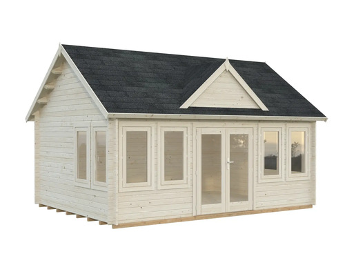 Abri de jardin en bois avec fenêtres et double porte