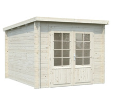 Abri de jardin en bois avec double porte et fenêtres