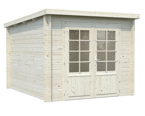 Abri de jardin en bois avec double porte et fenêtres