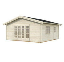 Maison de jardin en bois avec double porte, fenêtre et toit à deux pentes