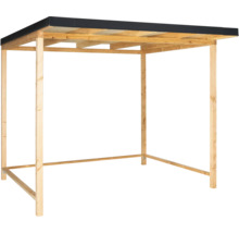 Abri en bois avec toit noir