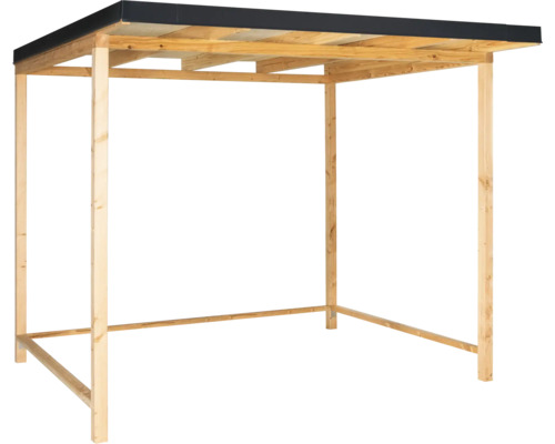 Abri en bois avec toit noir