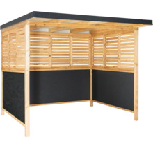 Pavillon de jardin en bois avec toit et parois à lamelles