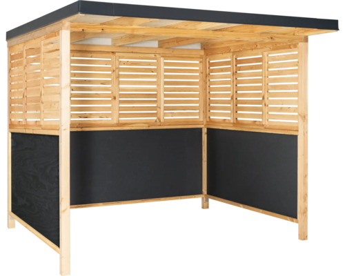 Pavillon de jardin en bois avec toit et parois à lamelles