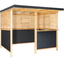 Bar de jardin en bois avec toit et tableau noir