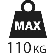 Symbol für maximale Belastbarkeit 110 Kilogramm