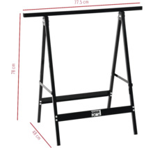 Schwarzer Cargo Point Werkbock mit den Maßen 78 mal 77,5 mal 48 cm