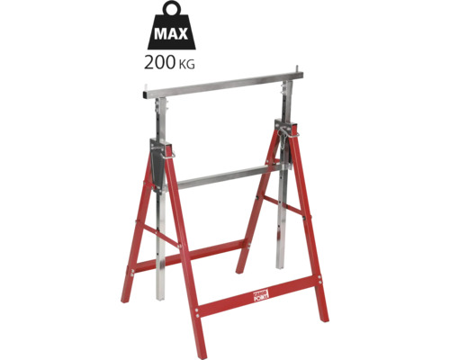 Deux tréteaux réglables avec une capacité de charge maximale de 200 kilogrammes