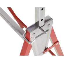 Vue détaillée d'un établi réglable avec cadre métallique