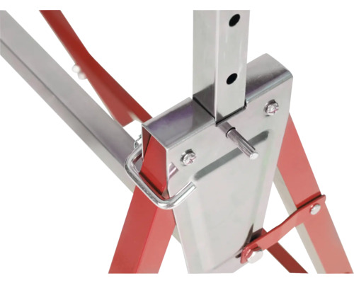 Vue détaillée d'un établi réglable avec cadre métallique